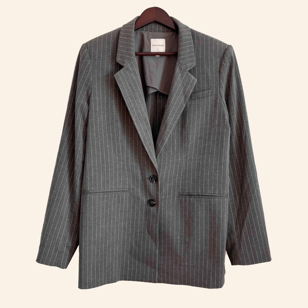 Favorite Daughter Gray Pinstripe Blazer